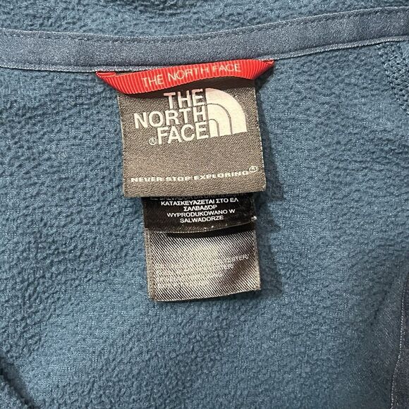 The North Face 1/4 Zip Pullover Fleece Jacket Sweater Mens Sz M Blue Performance - Picture 5 of 10